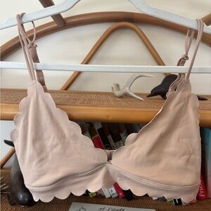 Anthropologie Scalloped Tan Bralette